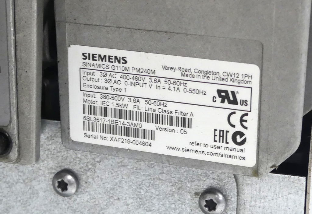 SIEMENS G110M 6SL3517-1BE14-3AM0