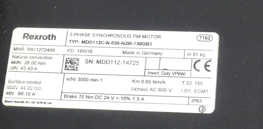 REXROTH MDD112C-N-030-N2M-130GB3