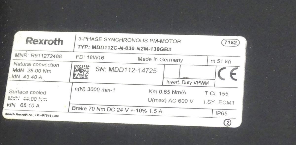 REXROTH MDD112C-N-030-N2M-130GB3