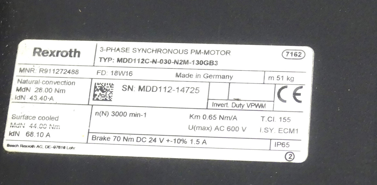 REXROTH MDD112C-N-030-N2M-130GB3