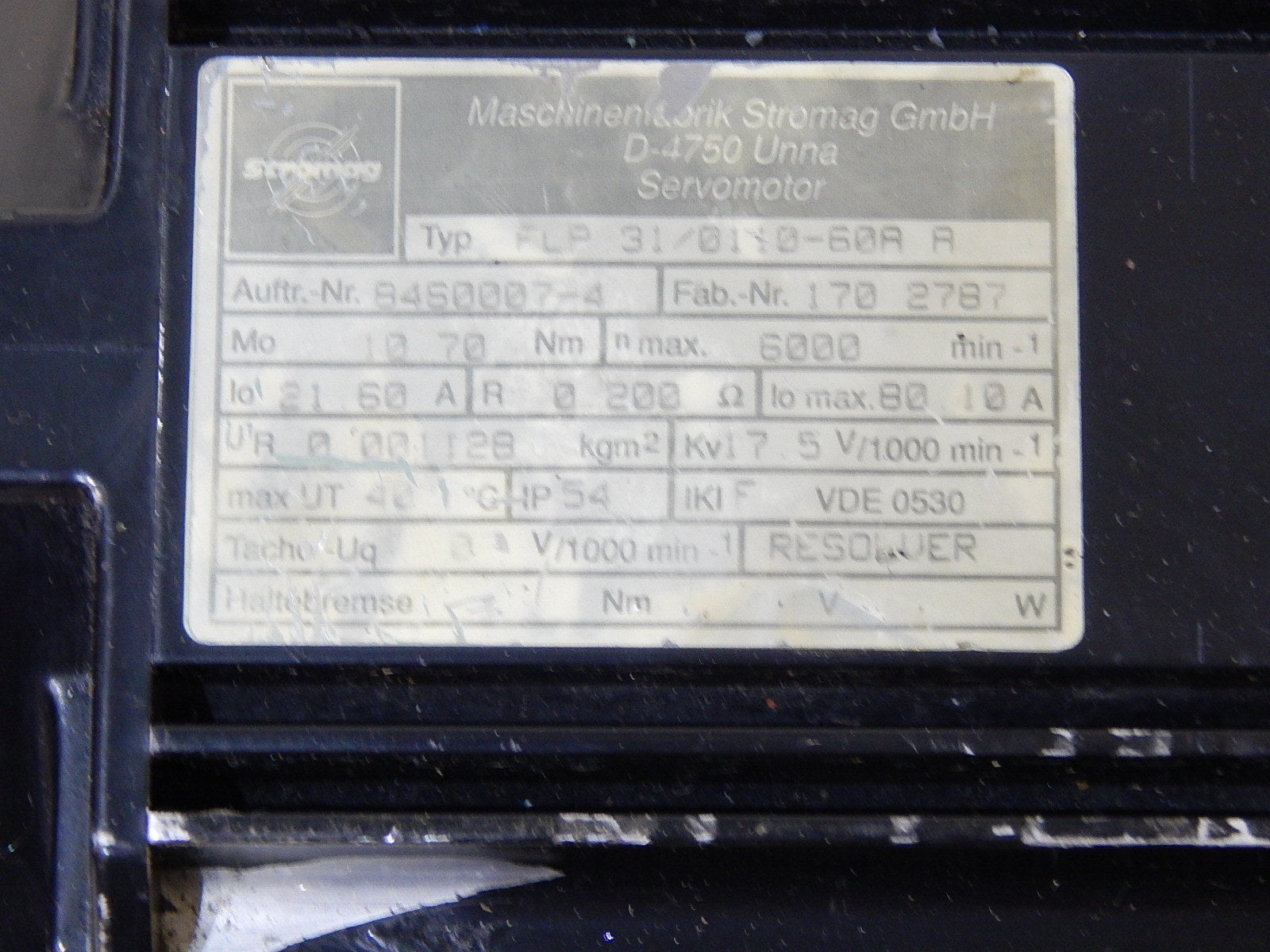 SERVOMOTOR FLP31/01 10-60 A  A   STROMAG  used s.Bilder 