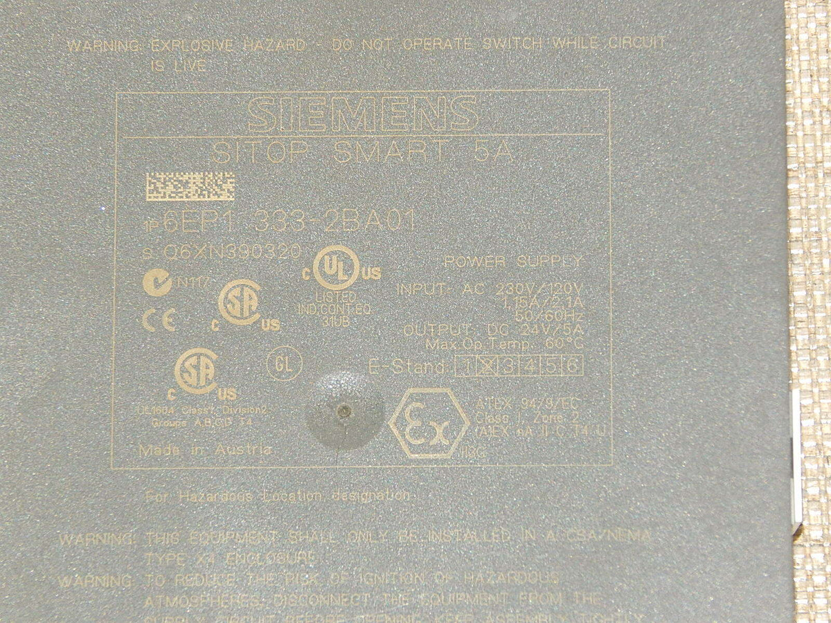 Siemens Sitop Smart 5A 6EP1 333-2BA01 E.02 used