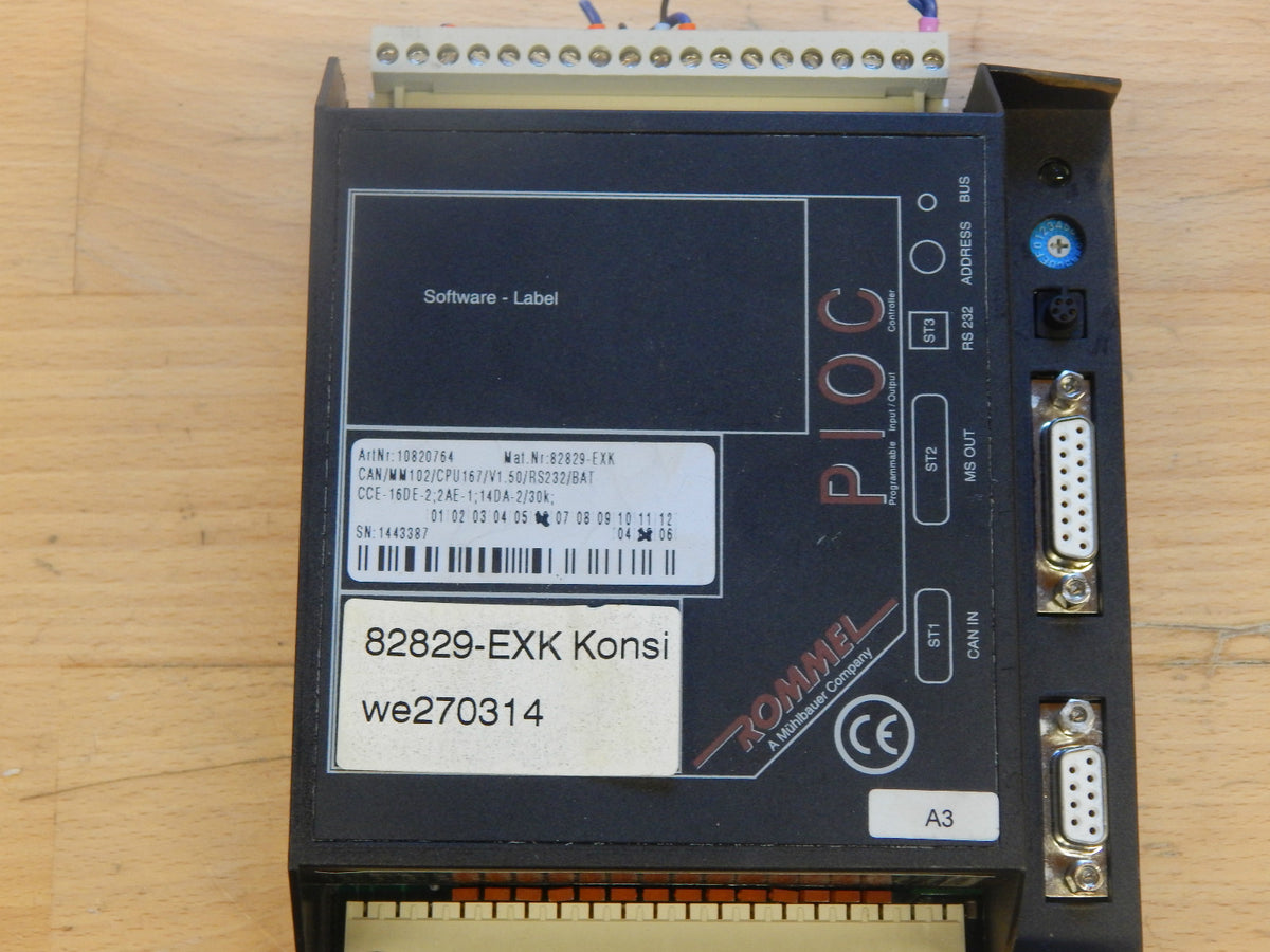   Rommel   Automation Mat:Nr.82829-EXK  Can   CAN/MM102/CPU167/V1.50/RS232/BAT