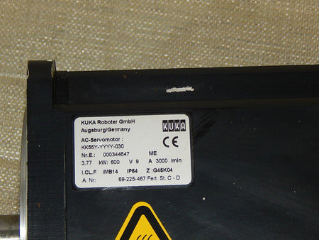 KUKA  AC-Servomotor KK55Y-YYYY-030 Art.Nr.: 69-225-467  Used