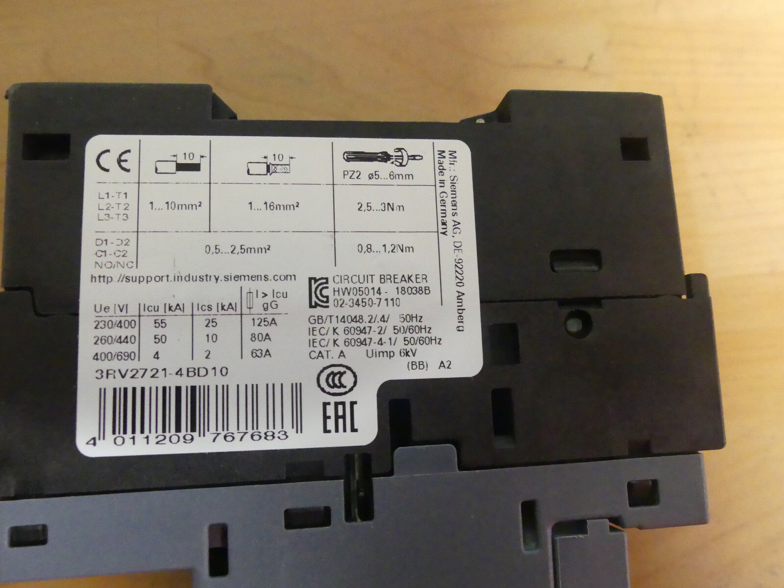 SIEMENS 3RV2721-4BD10   3RV27214BD10 Neue onhepankung