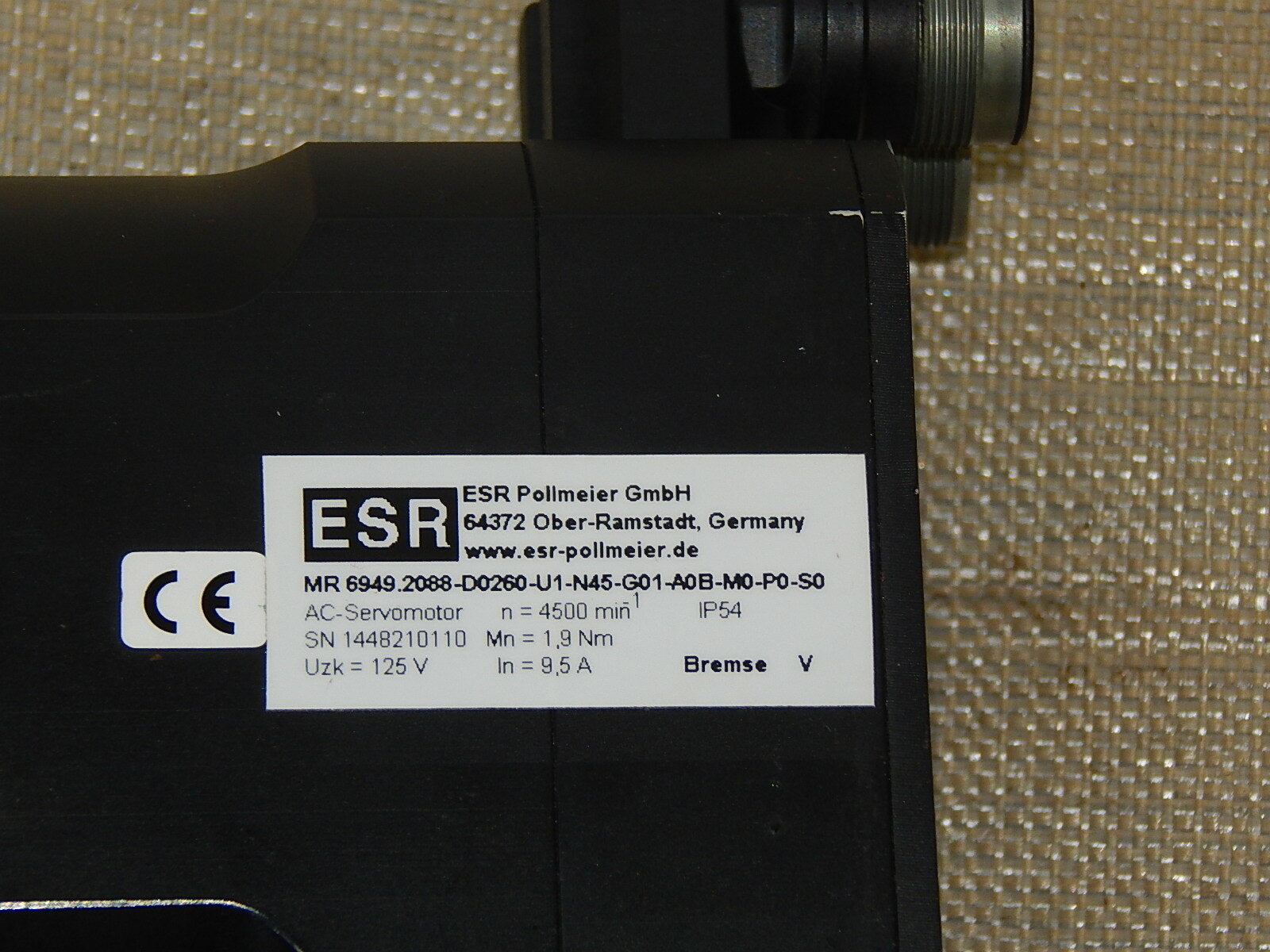 ESR Pollmeier Servomotor. MR 6949.2088-D0260-U1-N45-G01-A0B-M0-P0-S0 used
