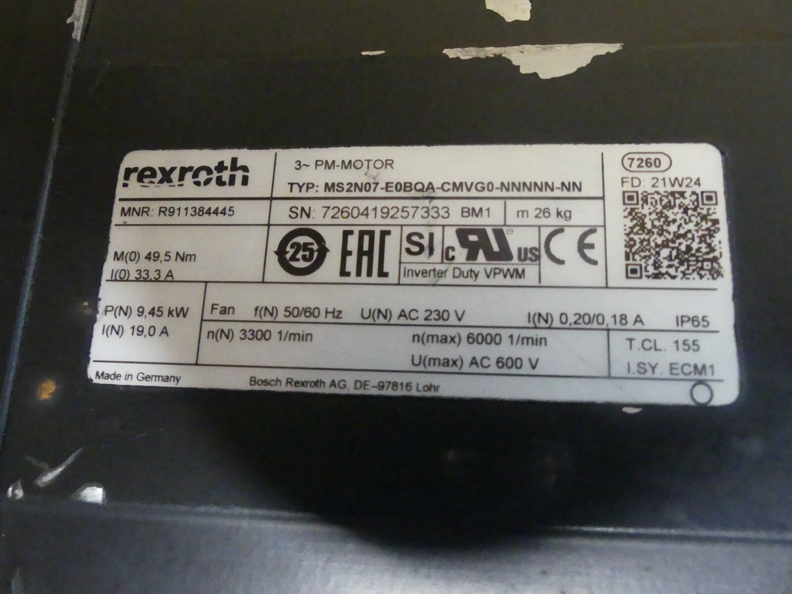 REXROTH MS2N07-E0BQA-CMVG0-NNNNN-NN