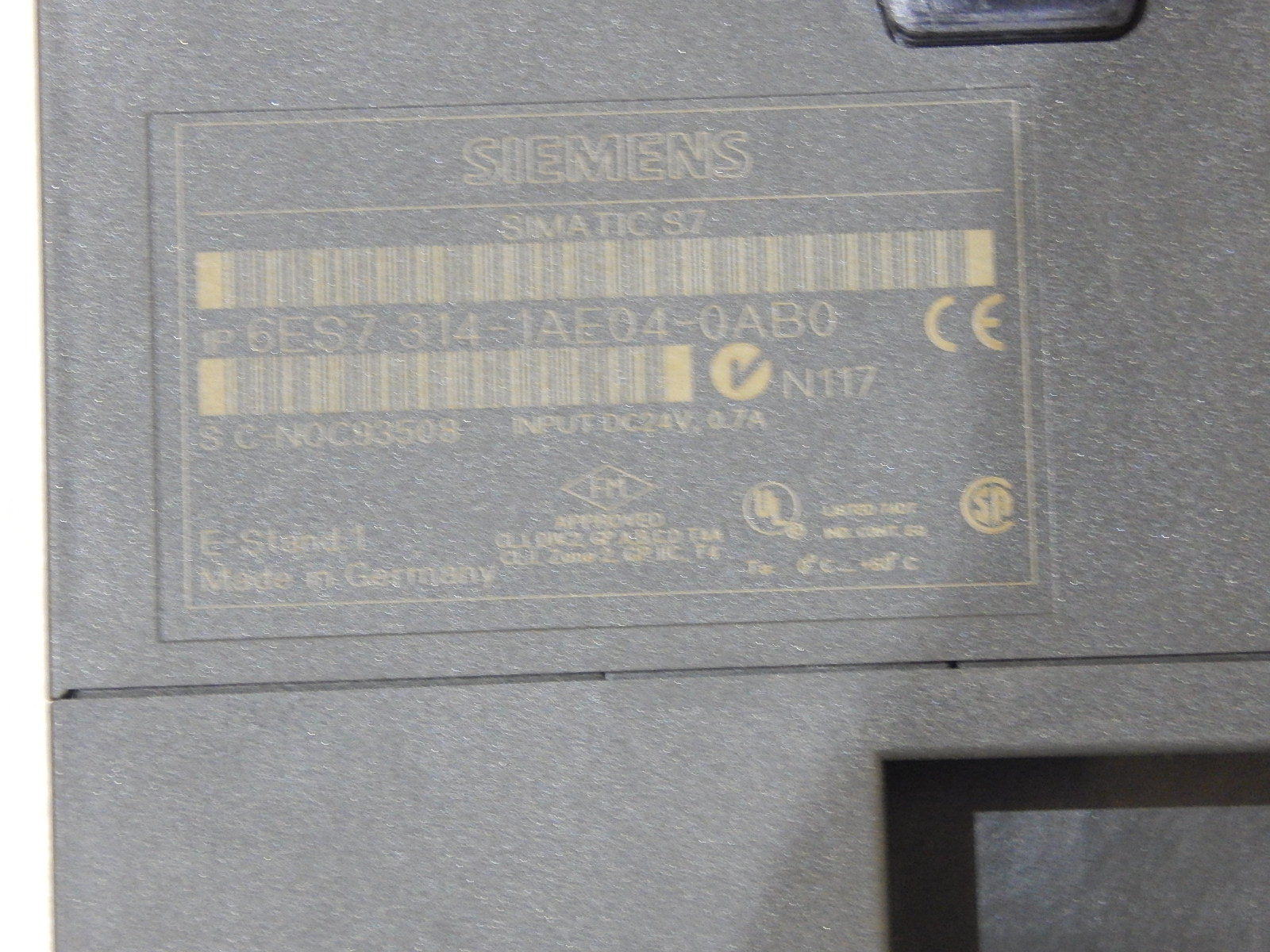 Siemens Simatic S7 6ES7 314-1AE04-0AB0   E:1 + 32KB Karte used