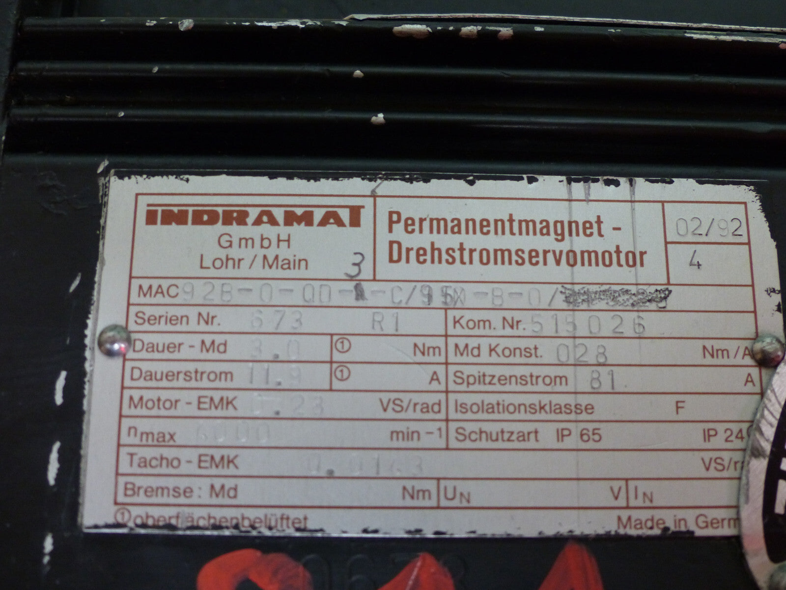indermat mac 92b-0-0d-3-c/95-b-0 uesd s.Bilder