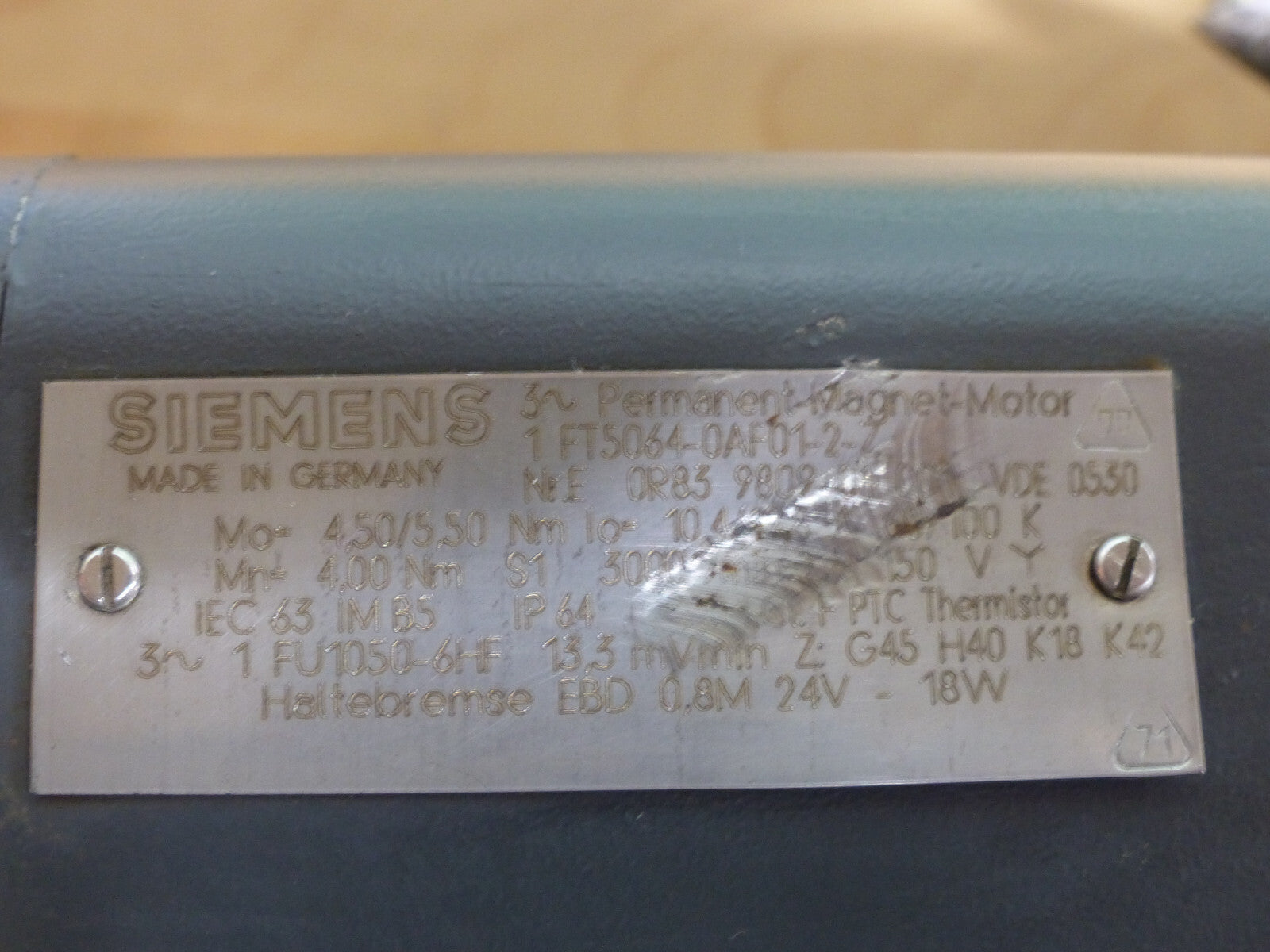 Siemens 1FT5064-0AF01-2-Z  used