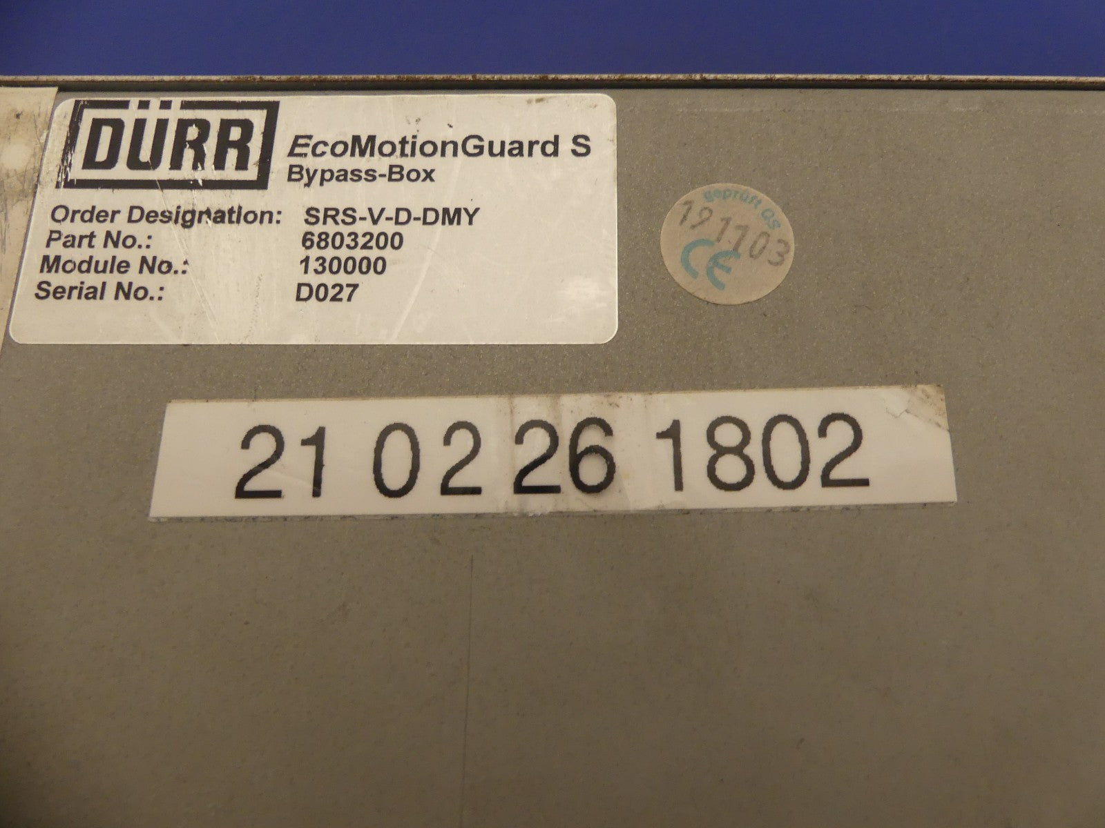 Dürr EcoMotionGuard S Bypass-Box SRS-V-D-DMY 6803200