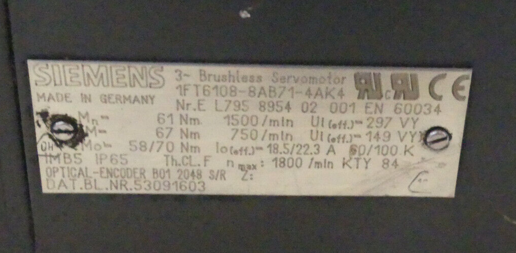 SIEMENS 1FT6108-8AB71-4AK4 Leicht Beschädgit s.Bilder