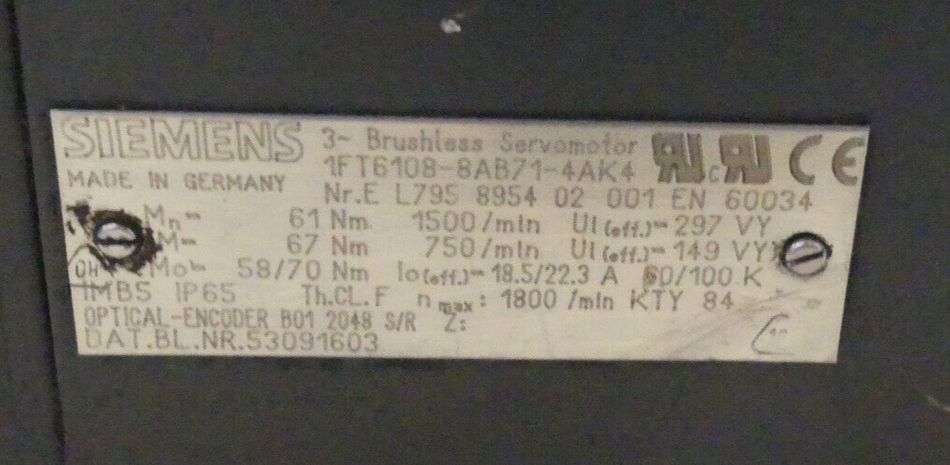 SIEMENS 1FT6108-8AB71-4AK4 Leicht Beschädgit s.Bilder