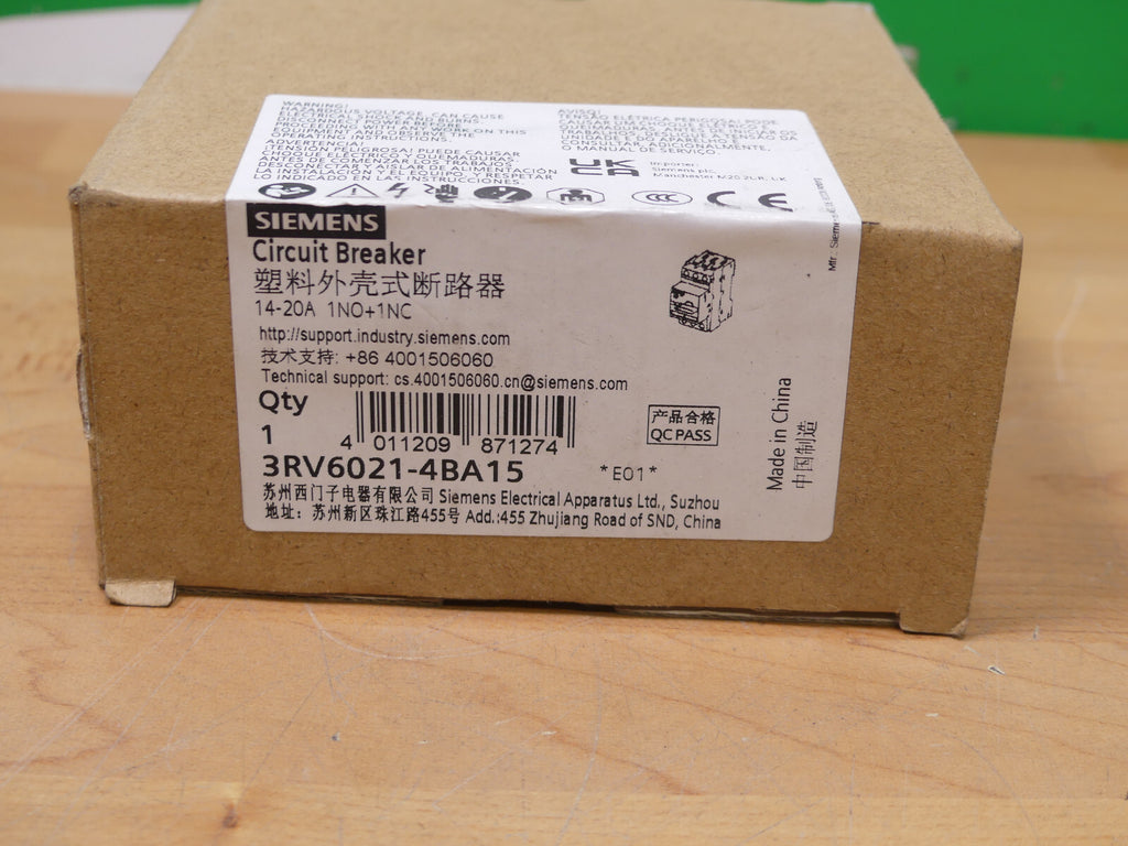 Siemens Schutzschalter 3RV6021-4BA15