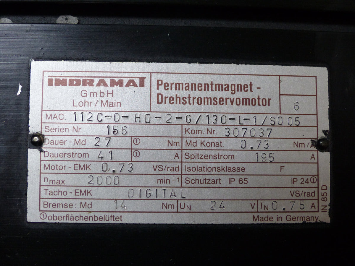 INDRAMAT  MAC112C-0-HD-2-G/130-L-1/S005 used