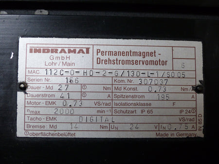 INDRAMAT  MAC112C-0-HD-2-G/130-L-1/S005 used