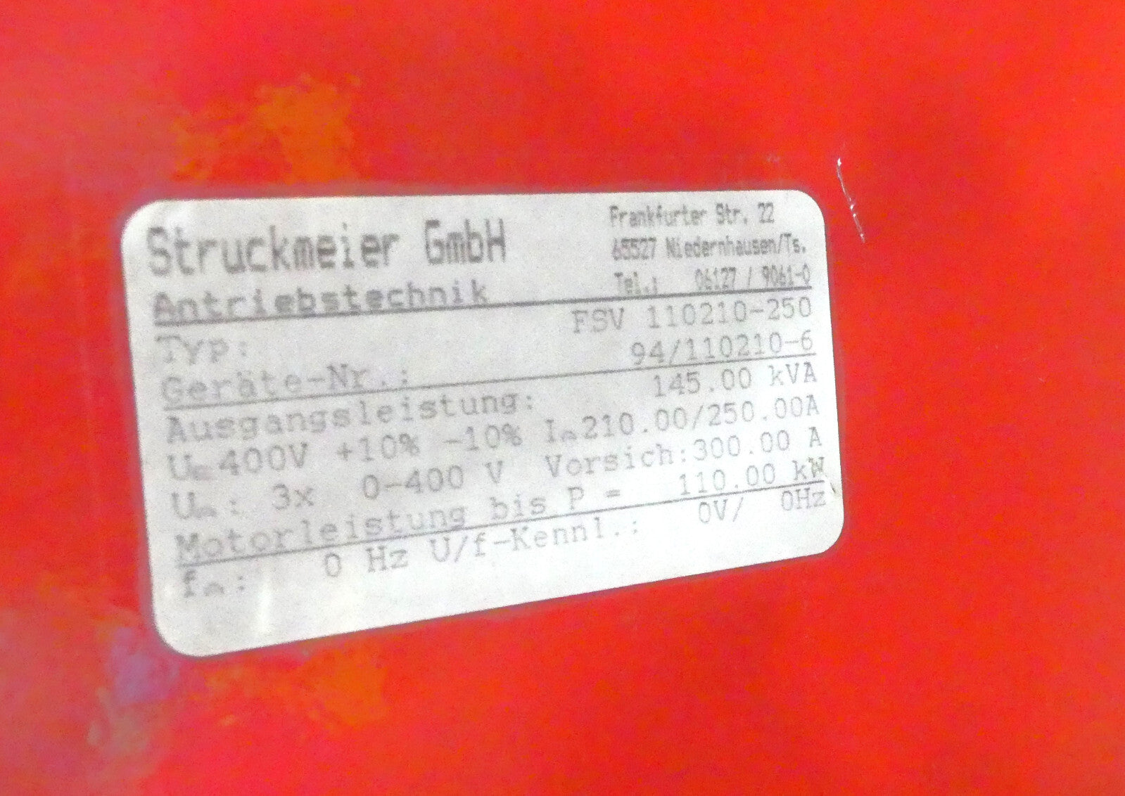 Struckmeier FSV110210-250