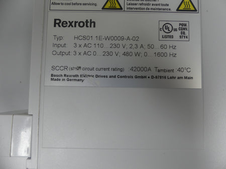 Rexroth HCS01.1E-W0009-A-02-E-S3-EC-NN-NN-NN-FW