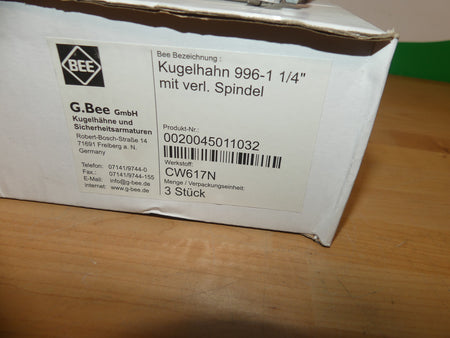 G. Bee 996-1 1/4 Kugelhahn  CW617N