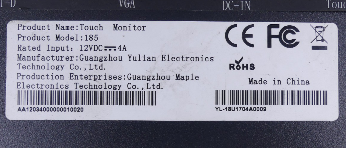 Touch Monitor 185