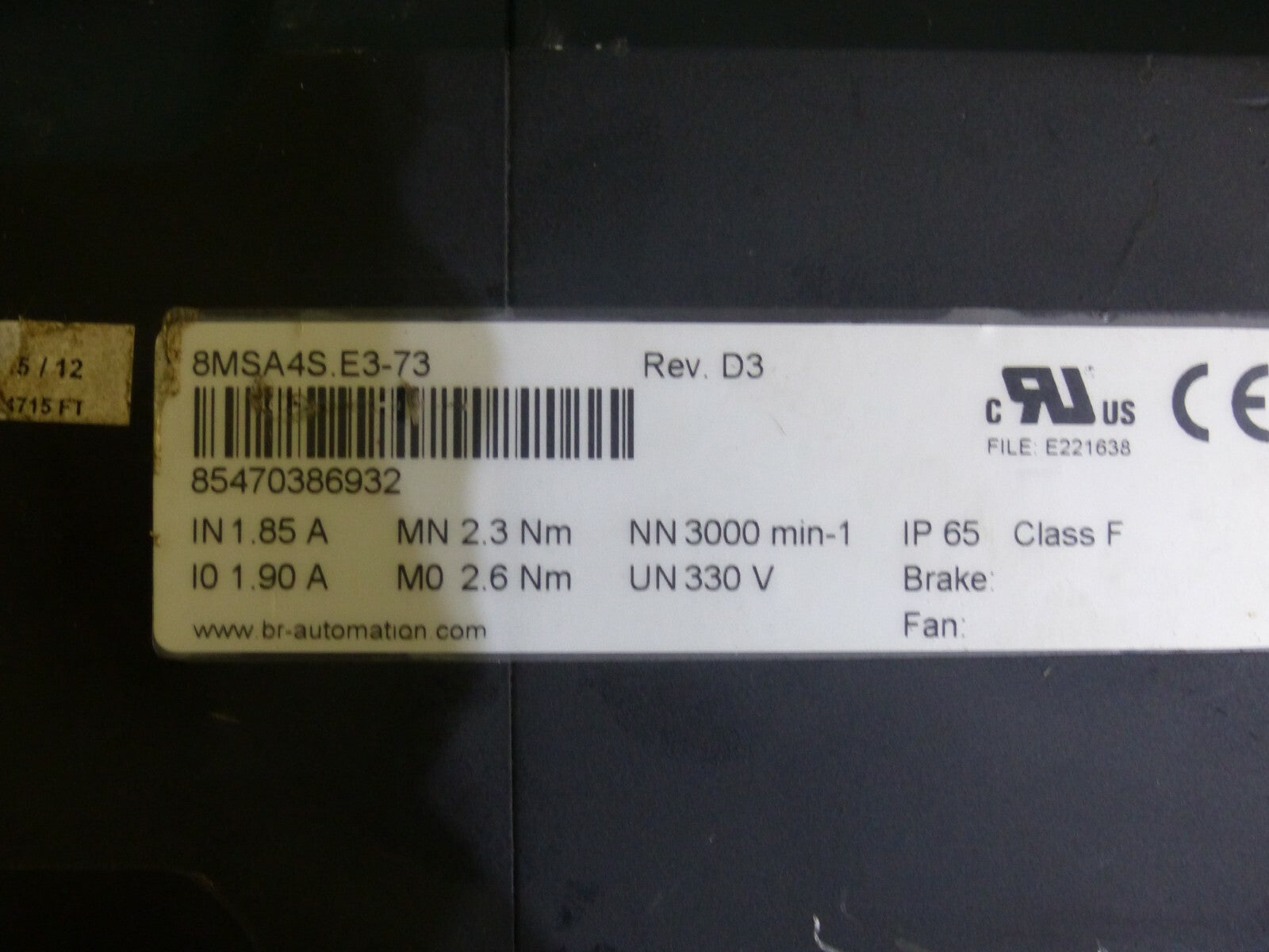 B&R //BR 8MSA4S.E3-73 Servomotor