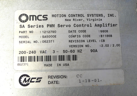 MCS SA-5000-E