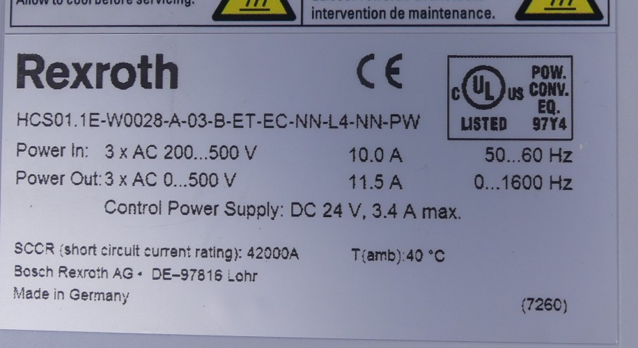 REXROTH HCS01.1E-W0028-A-03-B-ET-EC-NN-L4-NN-PW