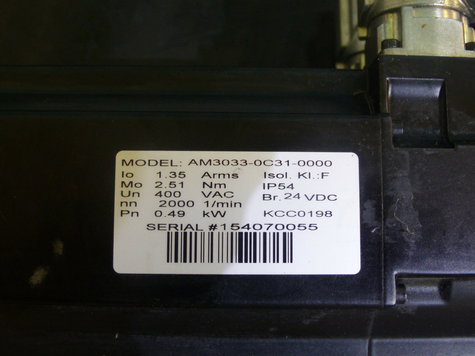 Beckhoff SERVOMOTOR AM3033-0C31-0000 