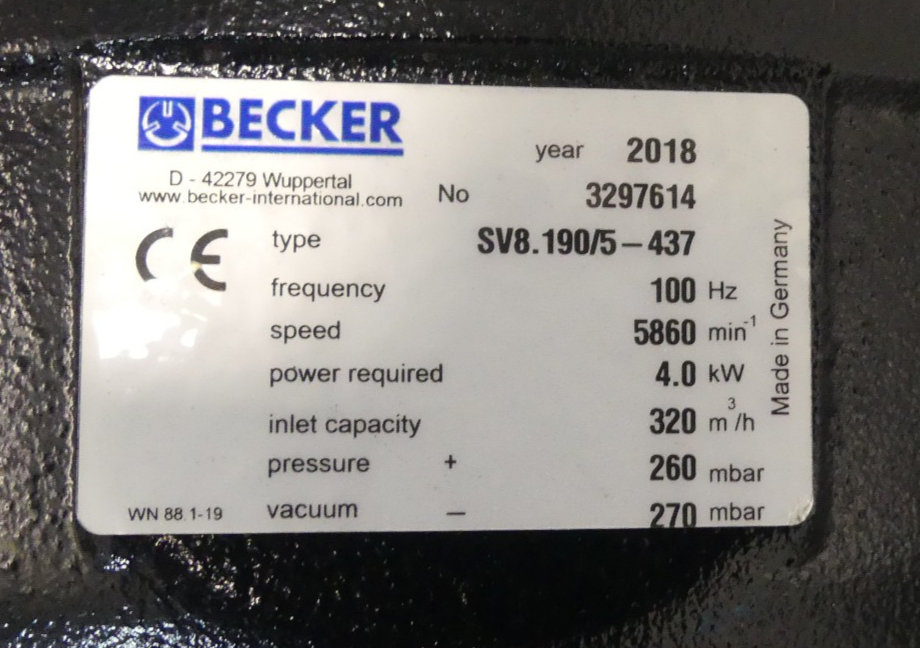 Vakuumpumpe Becker SV8.190/5-437 3297614