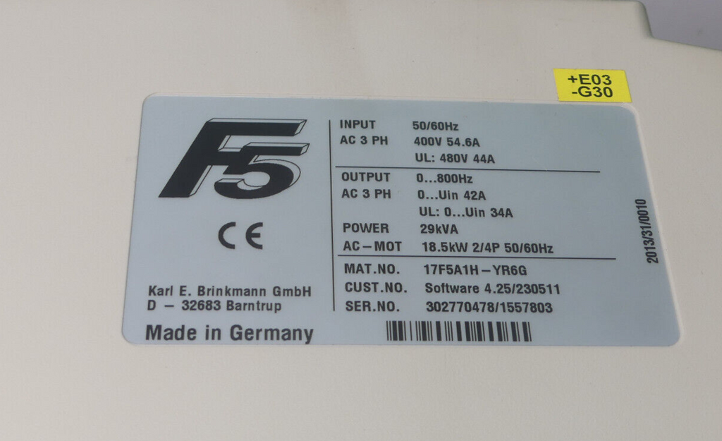 KEB 17F5A1H-YR6G  Frequenzumrichter 15kW 2/4P 50/60Hz