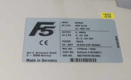 KEB 17F5A1H-YR6G  Frequenzumrichter 15kW 2/4P 50/60Hz