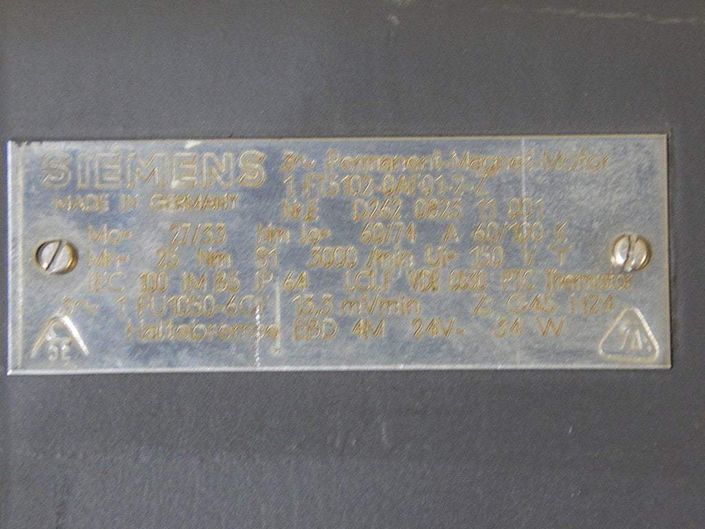 Siemens Permanent Magnet Motor 1FT5102-0AF01-2-Z + Heidenhain Drehgeber ROD 426B