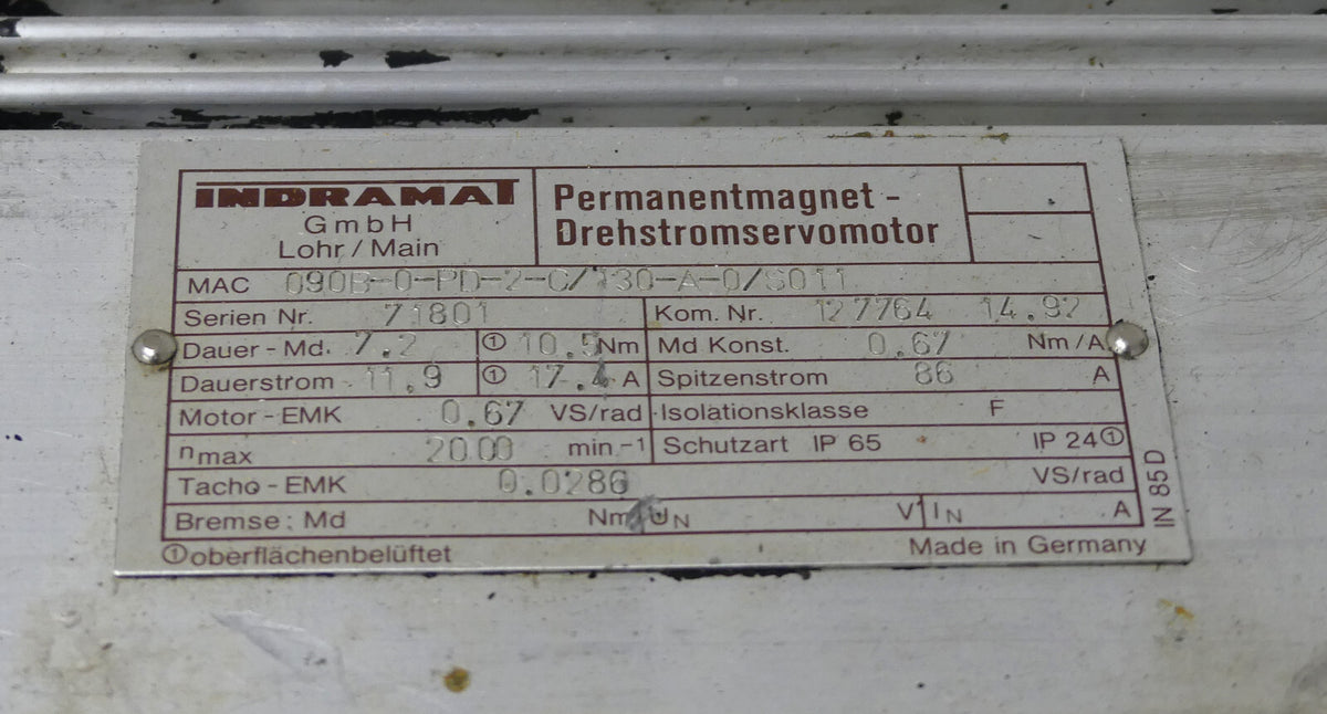 INDRAMAT/REXROTH MAC090B-0-PD-2-C/130-A-0/S011