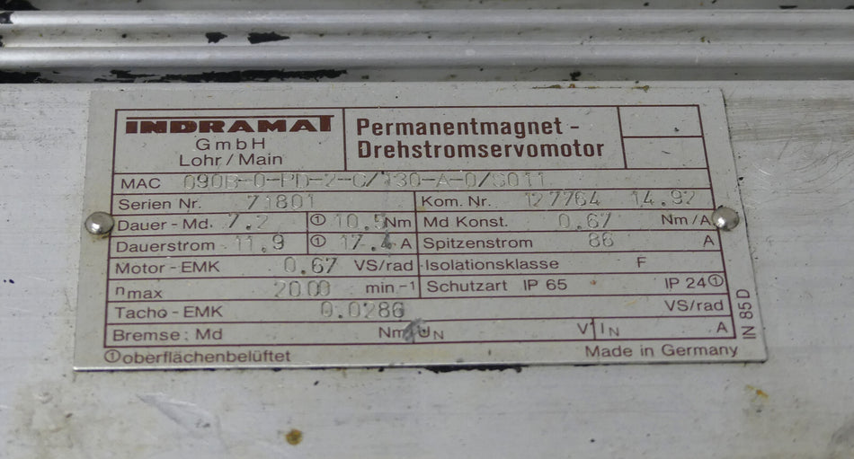 INDRAMAT/REXROTH MAC090B-0-PD-2-C/130-A-0/S011