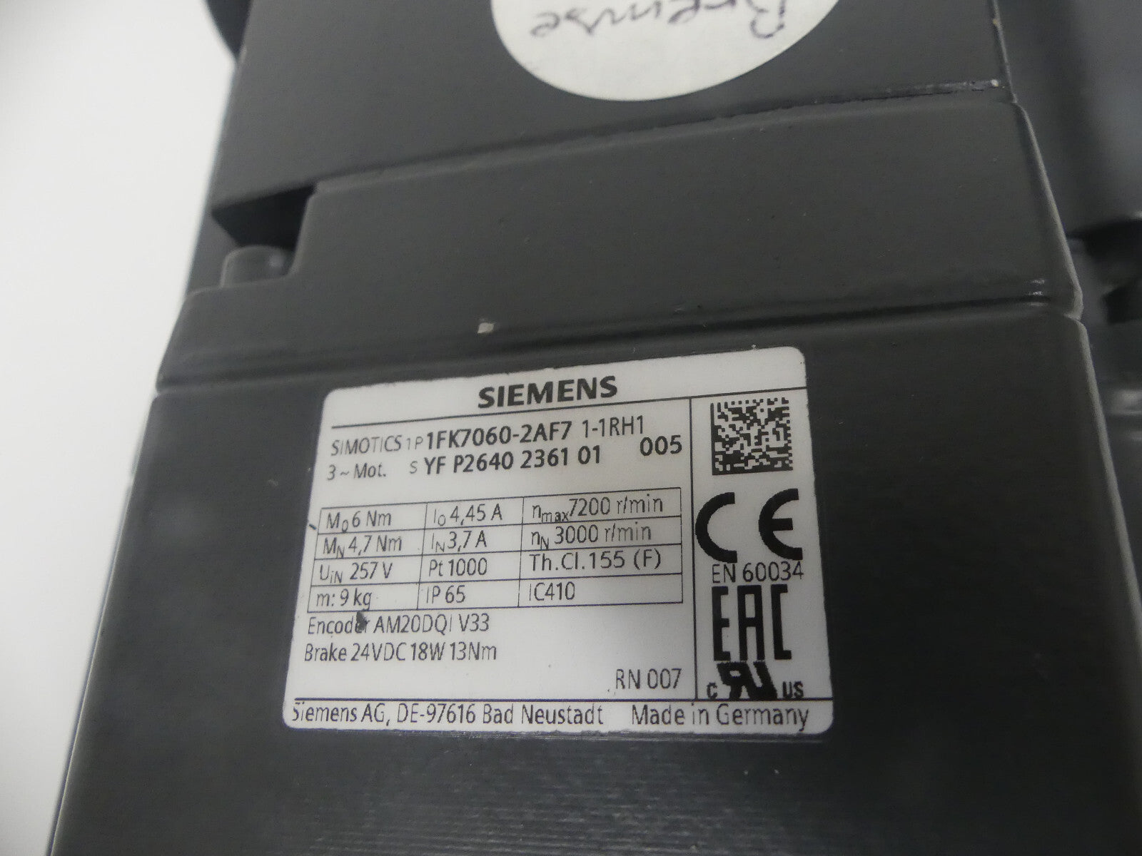 Siemens 1FK7060-2AF71-1RH1 DEFEKT