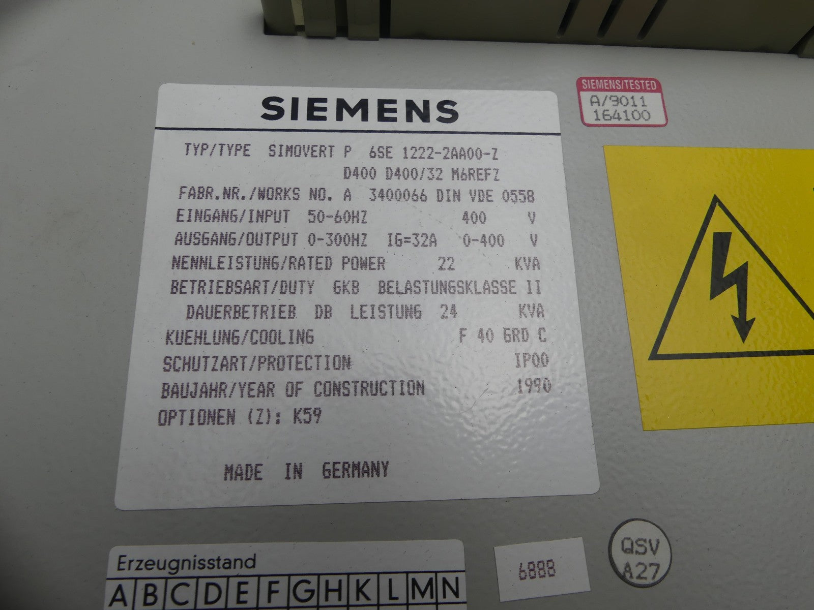 Siemens 6SE 1222-2AA00-Z