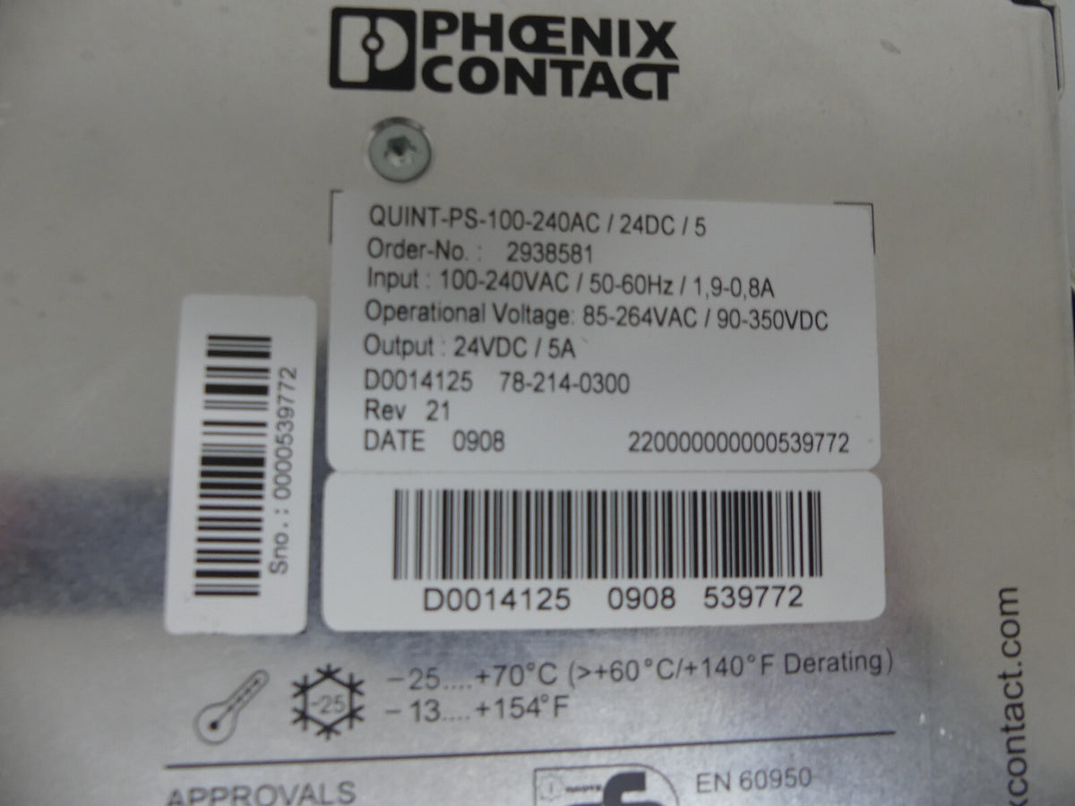 Phoenix Contact Quint-PS-100-240AC/24DC/5  2938581