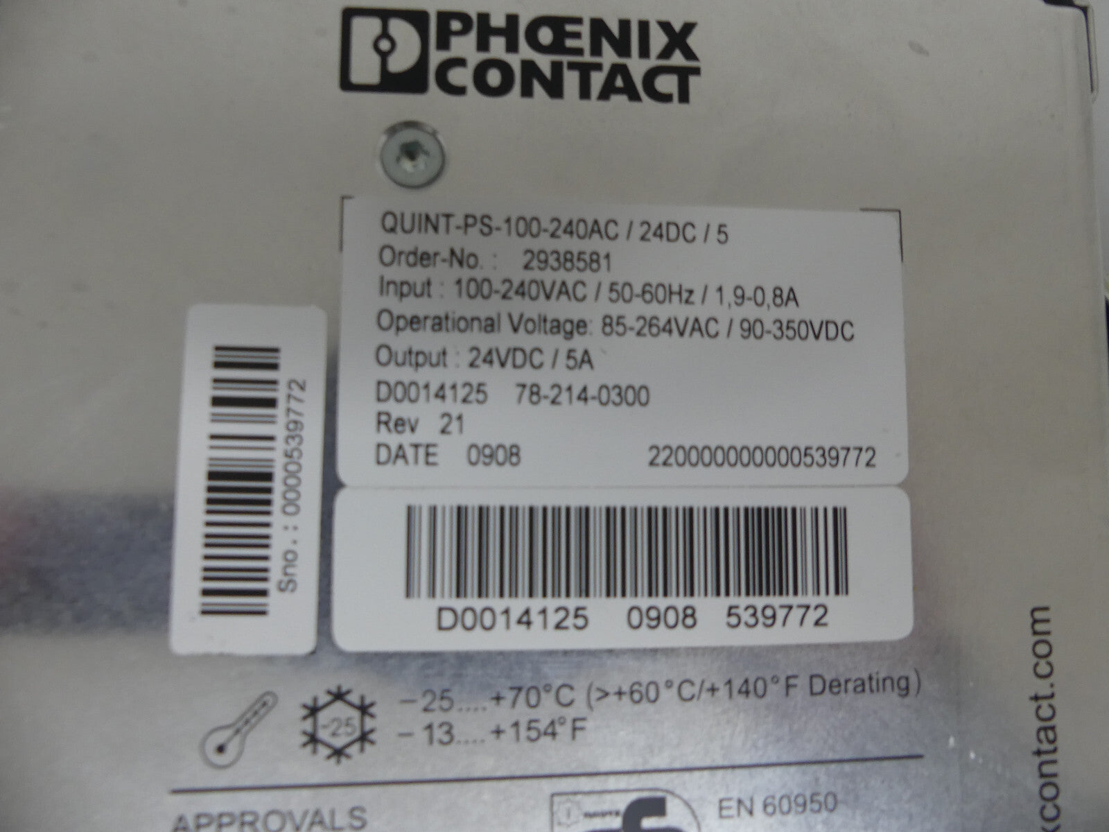 Phoenix Contact Quint-PS-100-240AC/24DC/5  2938581