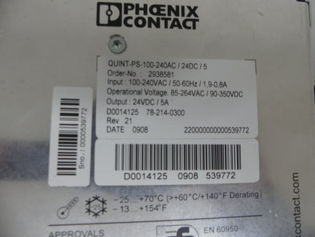 Phoenix Contact Quint-PS-100-240AC/24DC/5  2938581