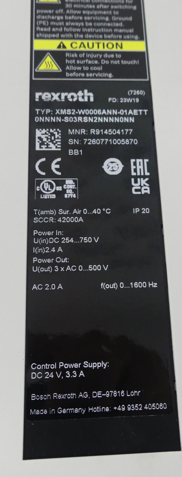 Rexroth XMS2-W0006ANN-01AETT