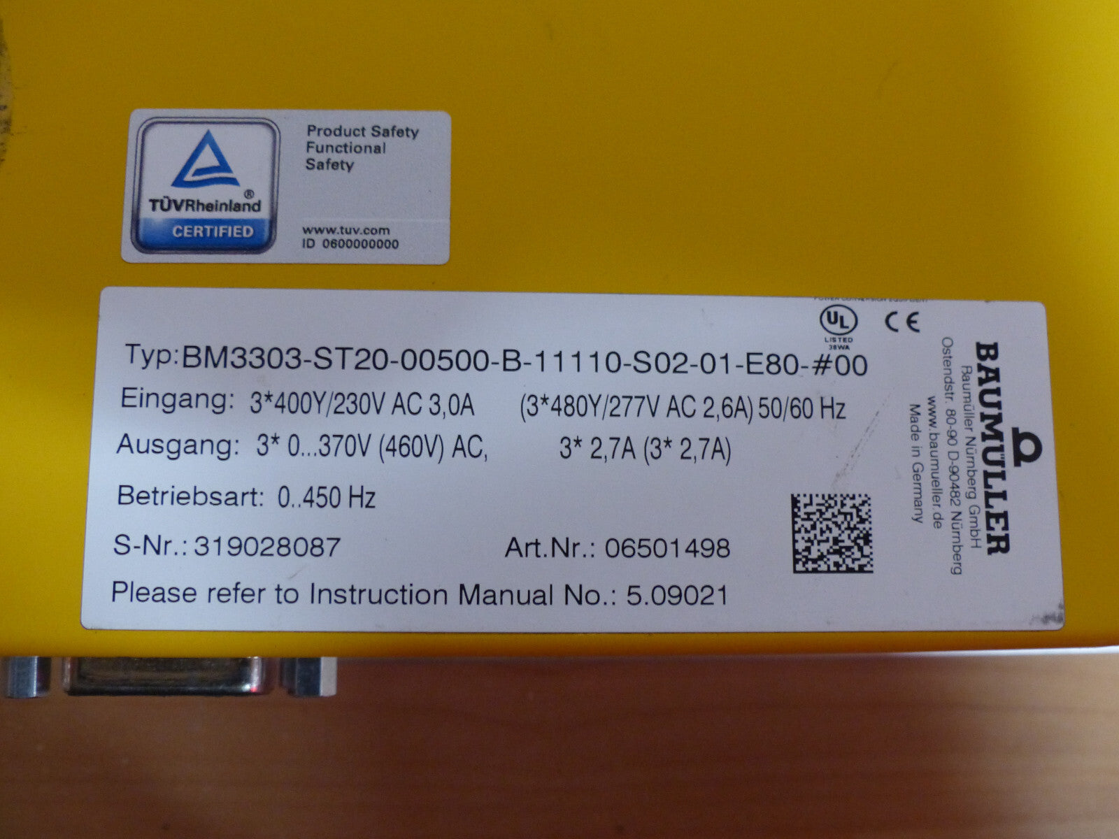 Baumüller BM3303-ST20-00500-B-11110-S02-01-E80-#00