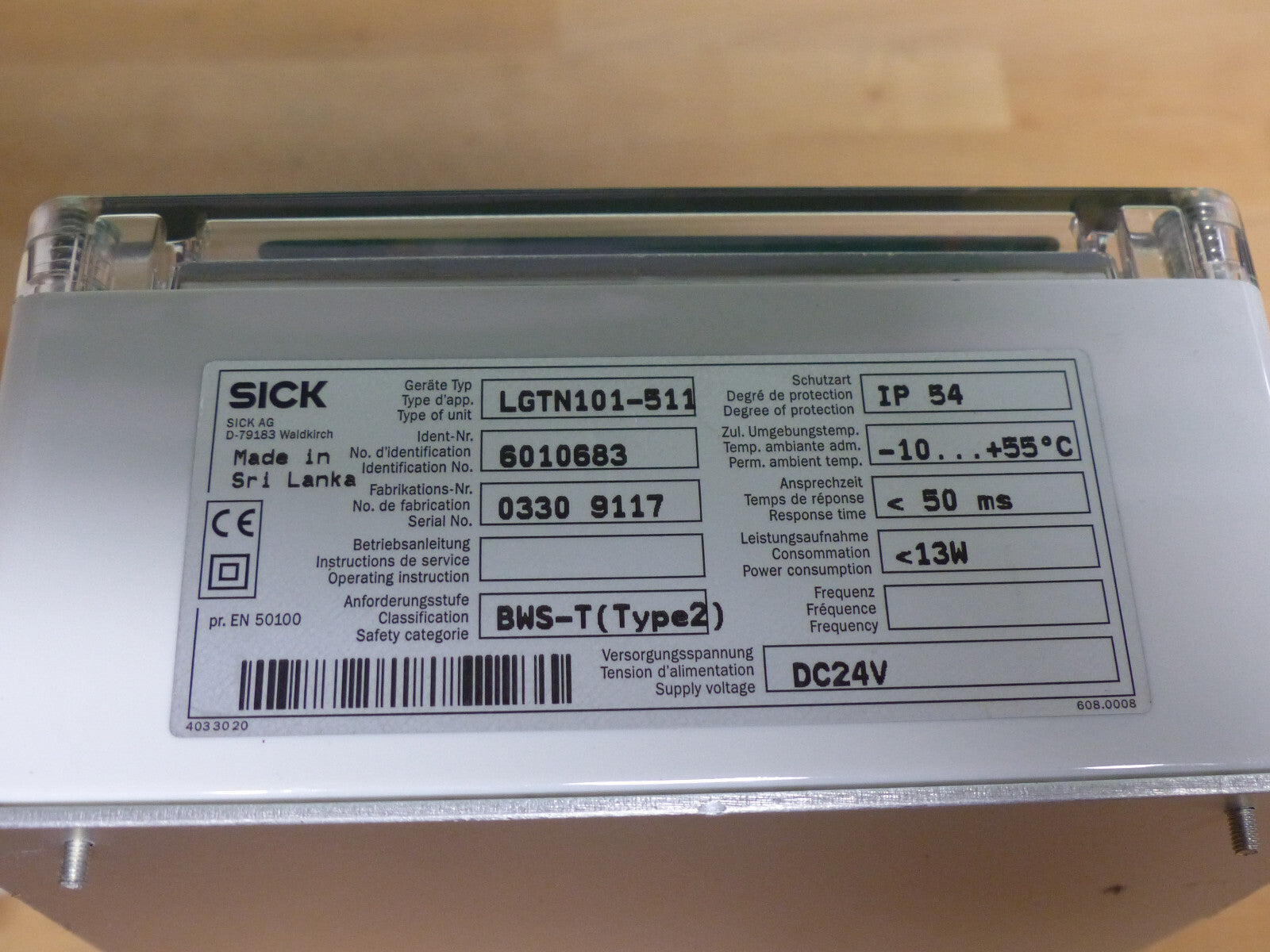 SICK STEUERGERÄT LGTN101-511 Idnr. 6010683 BWS-T (TYPE 2) s.Bilder