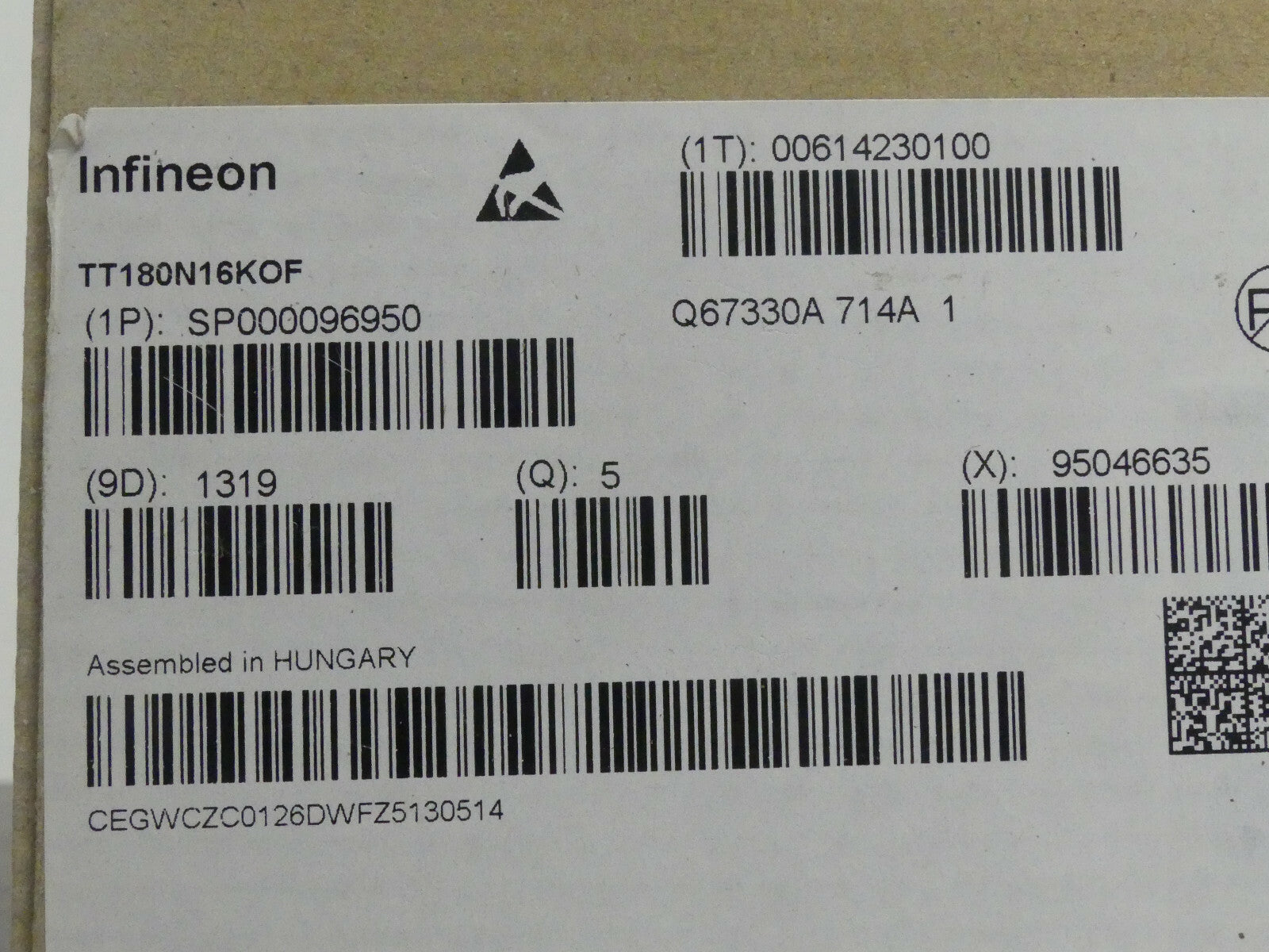 5x Infineon TT180N16KOF