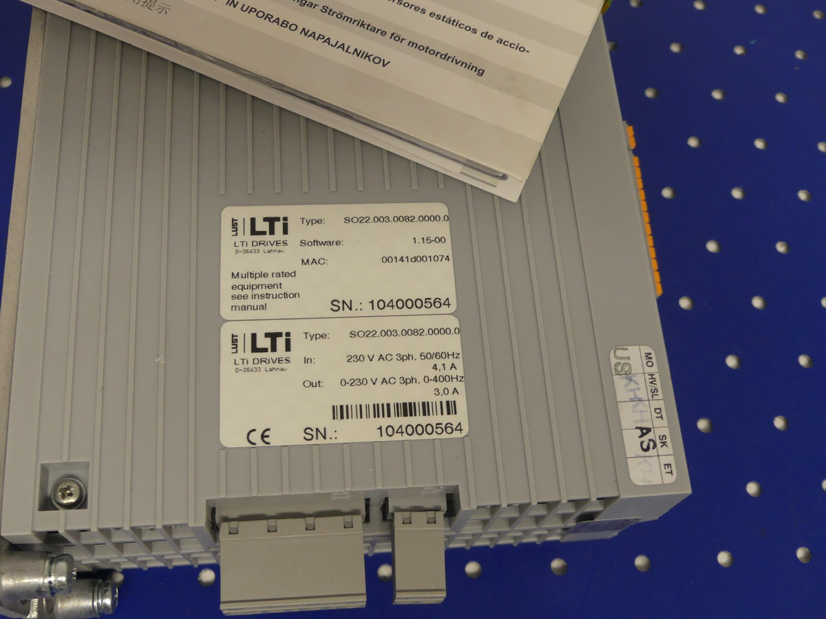 LTI Servo Drives  One junior SO22.003.0082.0000.0 Servo Controller, Servoregler