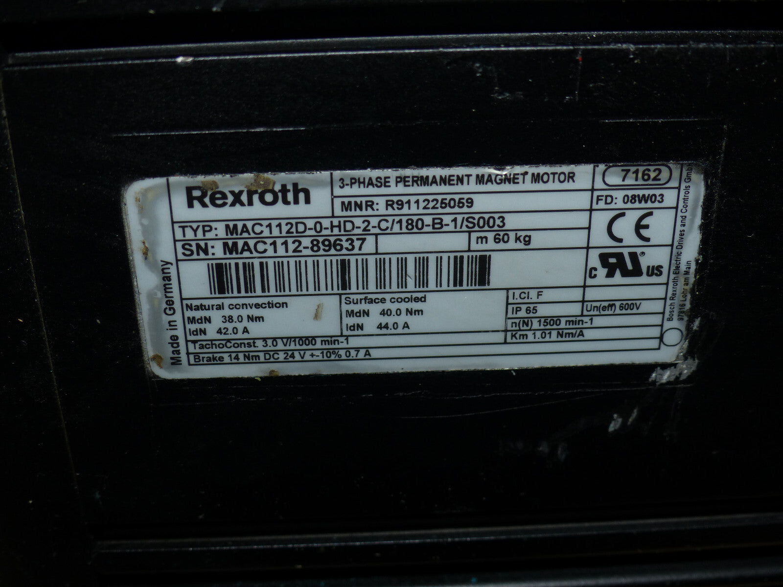 Rexroth MAC112D-0-HD-2-C/180-B-1/S003
