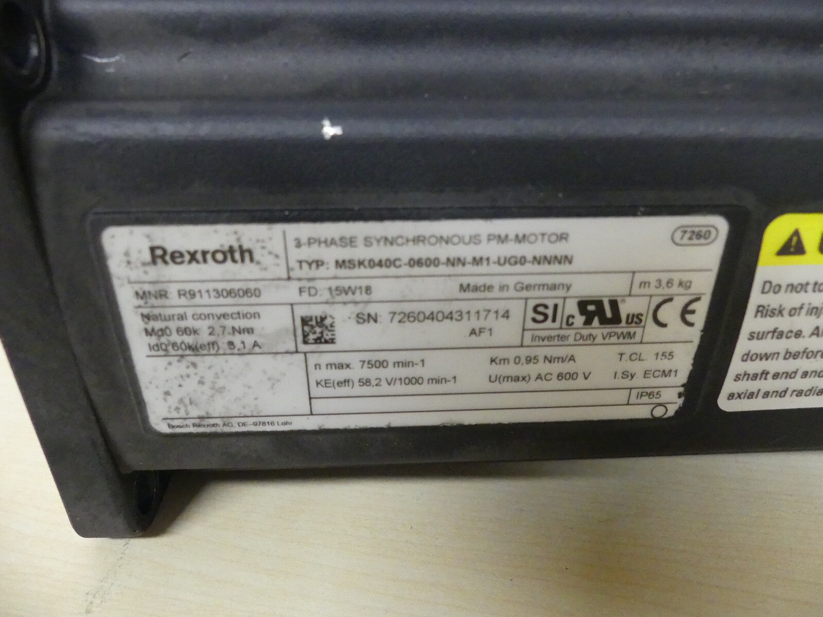 REXROTH MSK040C-0600-NN-M1-UGO-NNNN