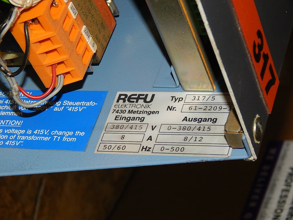  Frequenzumrichter Refu Typ: 317/05  61-2209-15   A 8/12  0-500Hz used