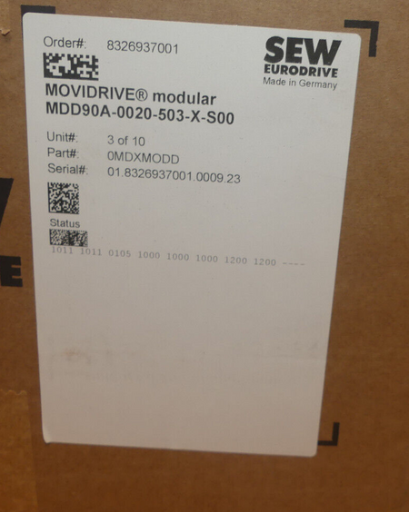 Sew  Eurodrive Movidrive MDD90A-0020-503-X-S00
