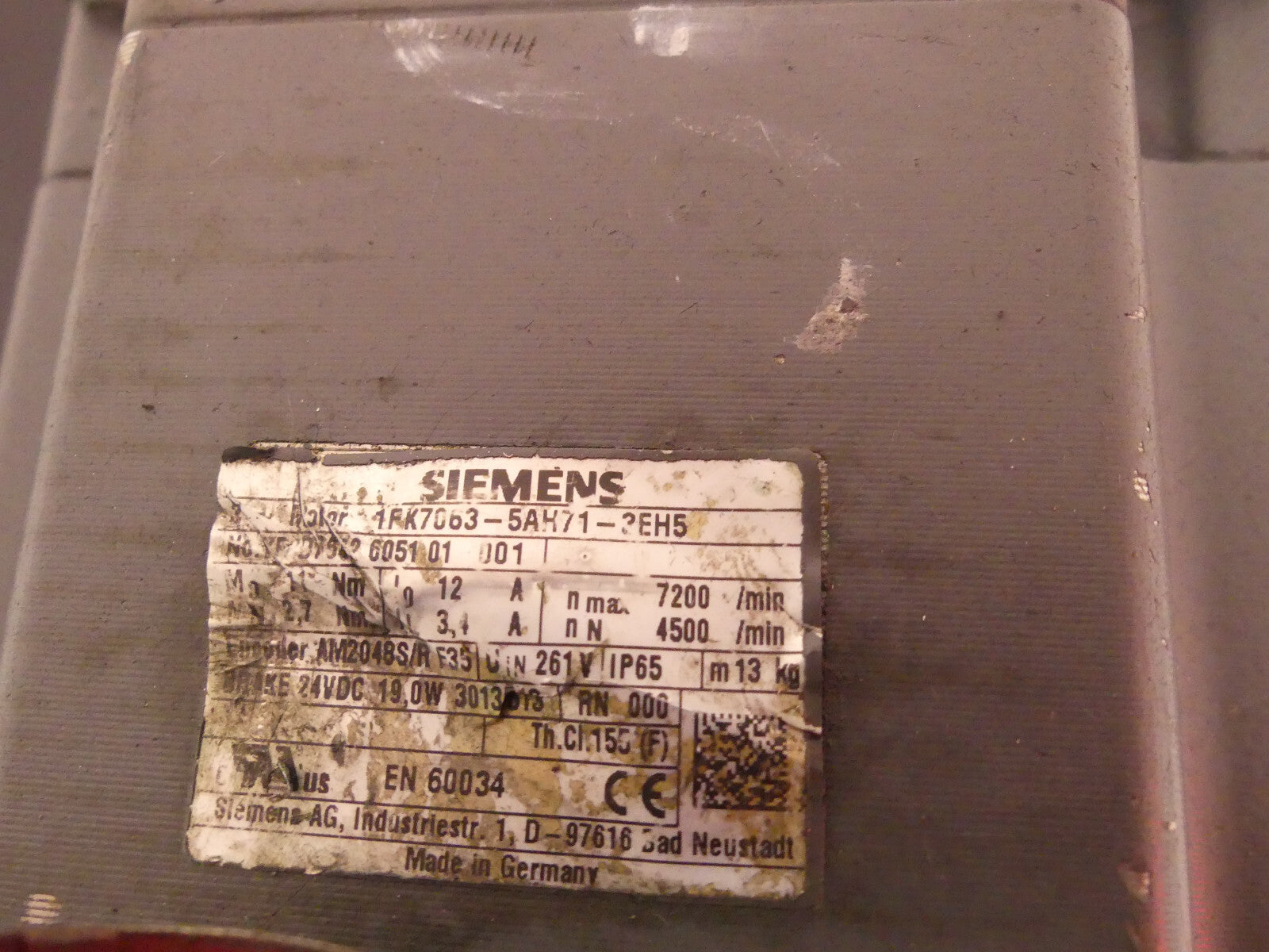 siemens 1fk7063-5ah71-2eh5 used