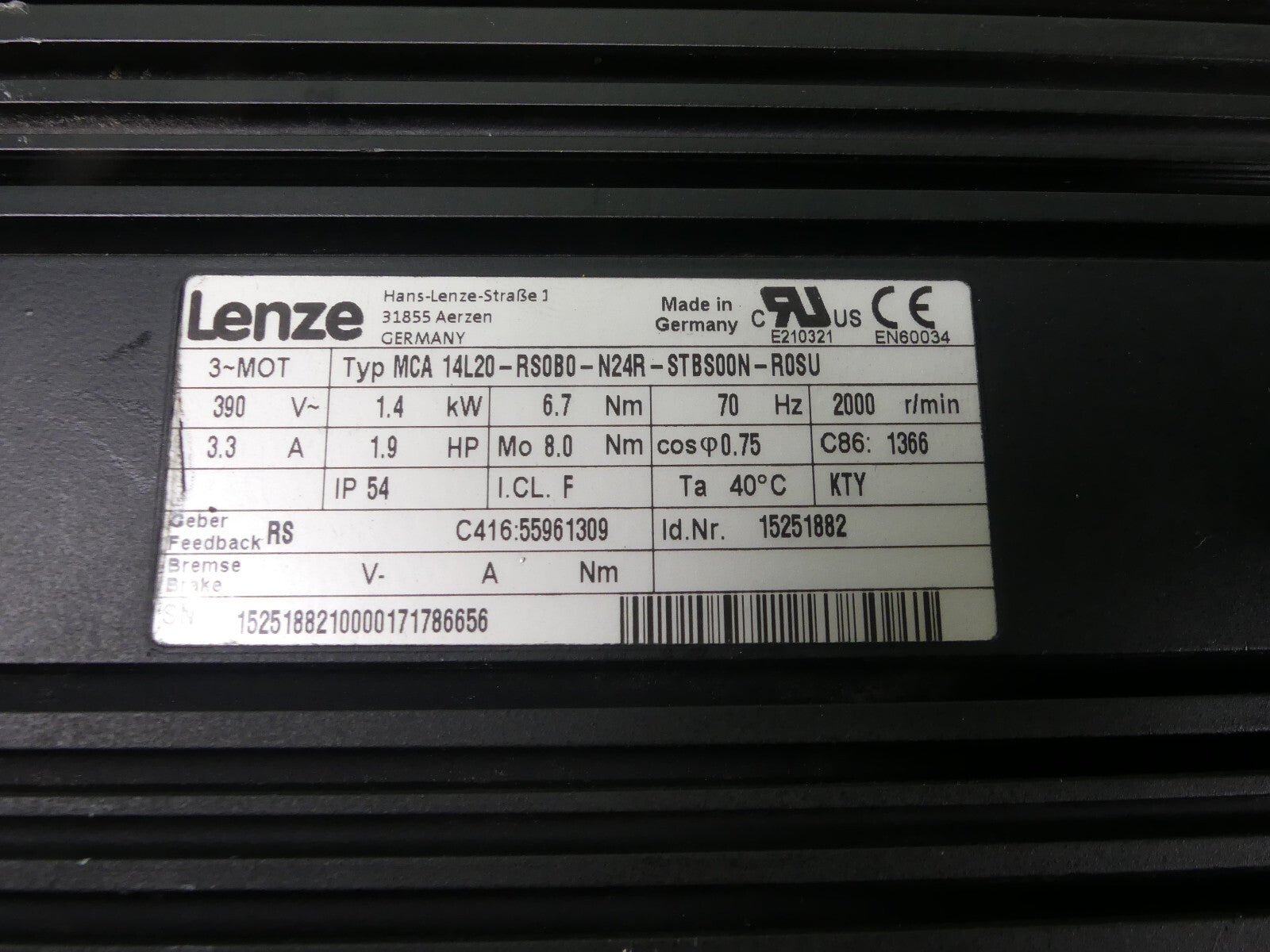 LENZE  MCA 14L20-RS0B0-N24R-STBS00N-R0SU